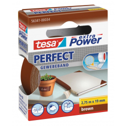 Tesa extra Power Perfect, ft 19 mm x 2,75 m, bruin