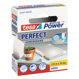 Tesa extra Power Perfect, ft 19 mm x 2,75 m, wit