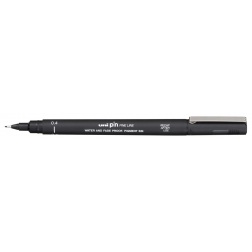 Uni Pin fineliner, ronde punt, 0,4 mm, zwart