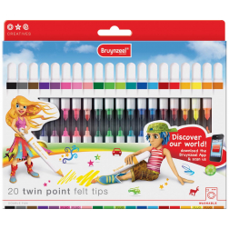Viltstift Twin point etui 20 stuks