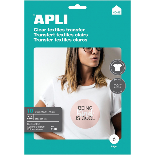 Apli T-shirt Transfer Paper voor licht of wit textiel, pak met 10 vellen