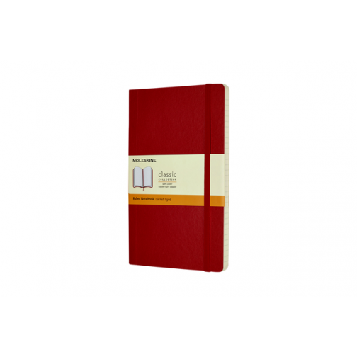 Notitieboek Moleskine large 130x210mm lijn soft cover scarlet red