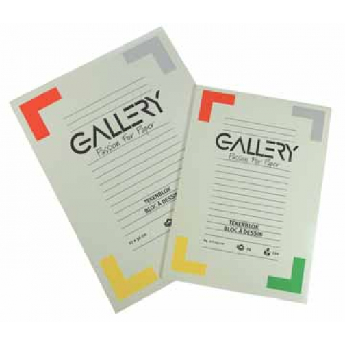 Gallery tekenblok, houtvrij papier, 120 g/m², ft 27 x 36 cm, blok van 24 vel