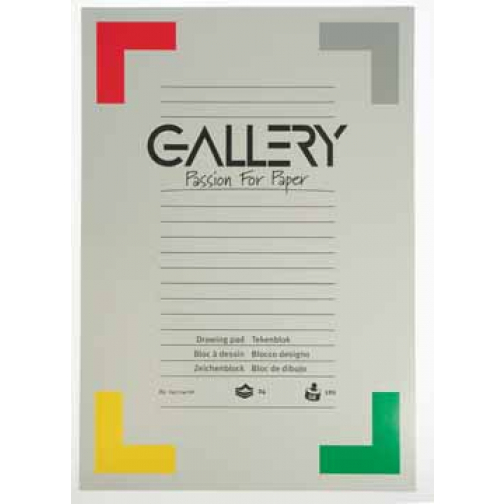 Gallery tekenblok, houtvrij papier, 120 g/m²,ft 29,7 x 42 cm (A3), blok van 24 vel