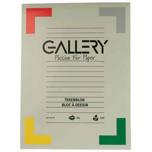 Gallery tekenblok, houtvrij papier, 120 g/m², ft 24 x 32 cm, blok van 24 vel