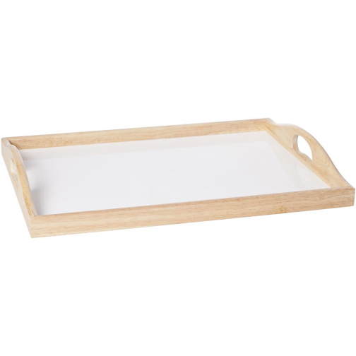 Cosy dienblad uit bamboevezel, ft 38 x 28 x 5 cm, wit
