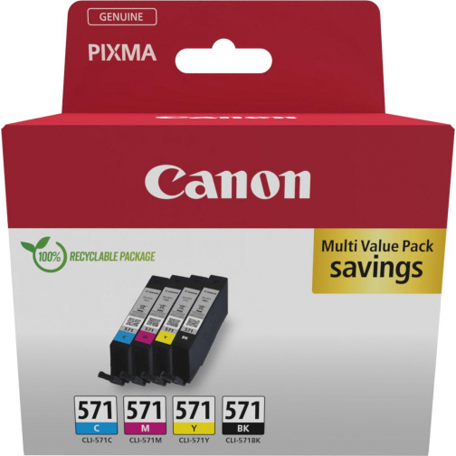 Canon inktcartridge CLI-571, 345 pagina's, OEM 0386C009, 4 kleuren