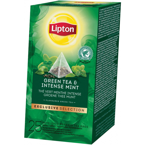 Lipton thee Exclusive Selection, Groene Thee Munt, doos van 25 zakjes