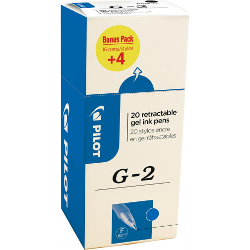 Pilot gelroller G-2 fijn, blauw, value pack met 16 + 4 stuks