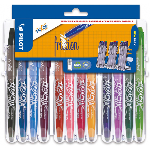 Pilot roller Frixion Ball Set 2 Go blister van 12 stuks, assorti