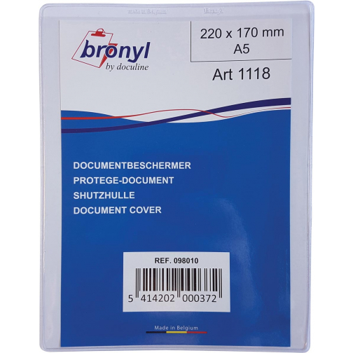 Bronyl U-mapje uit transparante PVC van 180 micron, ft A5