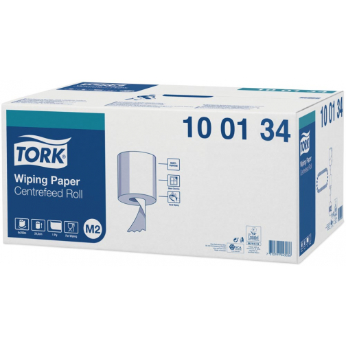 Tork poetspapier Centerfeed, 1-laags, systeem M2, pak van 6 rollen
