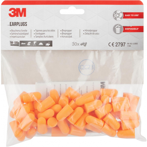 3M oordoppen 1100, geluidsdemping to 35 dB, blister van 30 stuks
