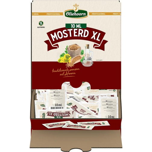 Oliehoorn Franse Mosterd, doos van 300 zakjes van 10 ml