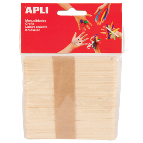 Apli houten sticks, blister met 50 stuks