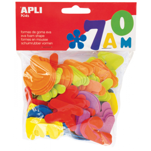 Apli Kids schuimrubber letters, blister met 104 stuks in geassorteerde kleuren