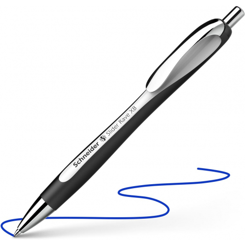 Schneider balpen Slider Rave, extra breed, blauwe inkt, wit/zwart
