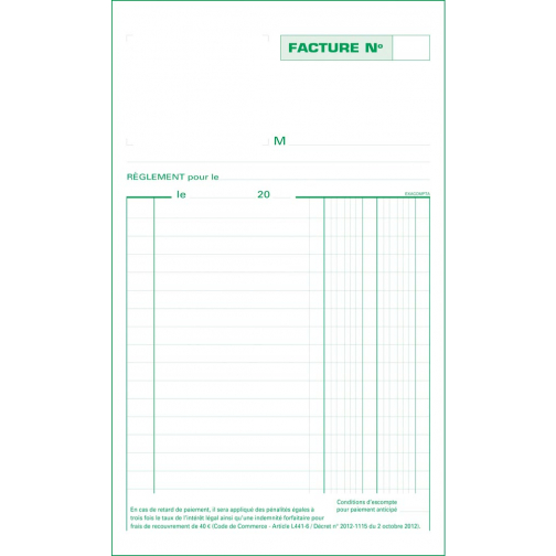 Exacompta doorschrijfboek facturen, ft 22 x 13,5 cm, zelfkopiërend, dupli