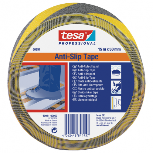 Antisliptape Tesa 60951 50mm x15m zwart/geel