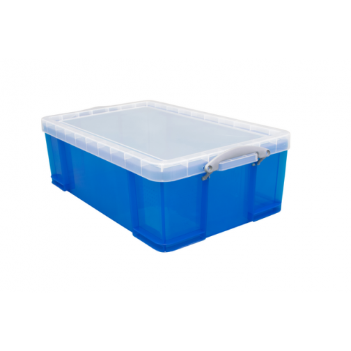 Opbergbox Really Useful 50 liter 710x440x230 mm transparant blauw