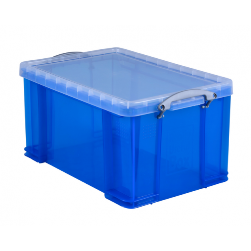 Opbergbox Really Useful 48 liter 600x400x315 mm transparant blauw