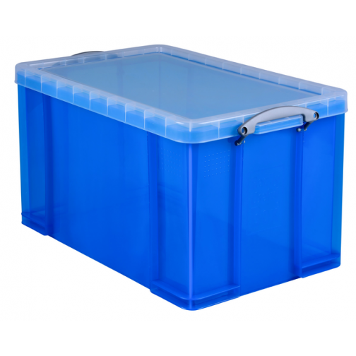 Opbergbox Really Useful 84 liter 710x440x380 mm transparant blauw