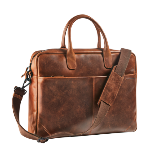 Businesstas Maverick The Original met laptopvak 15,6 inch leer bruin