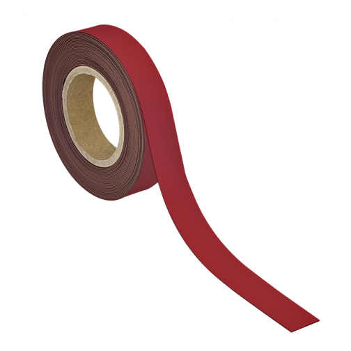 Magneetband MAUL beschrijf- wisbaar 10mx30mm x1mm rood