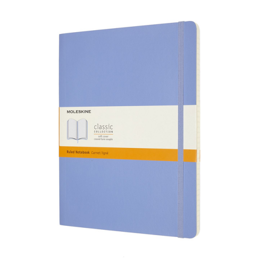 Notitieboek Moleskine XL 190x250mm lijn soft cover hydrangea blue