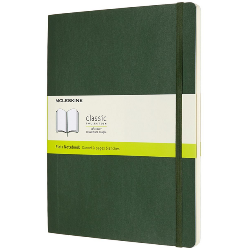 Notitieboek Moleskine XL 190x250mm blanco soft cover myrtle green