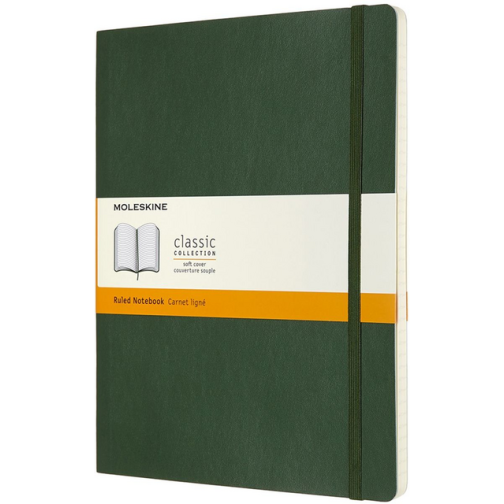 Notitieboek Moleskine XL 190x250mm lijn soft cover myrtle green
