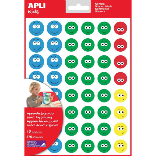 Apli Kids beloningsstickers Happy Smile, groot, blister met 12 vellen