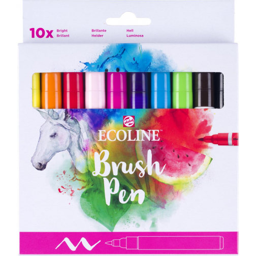 Talens Ecoline Brush pen, etui van 10 stuks, helder