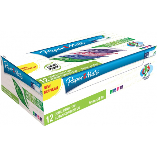 Paper Mate correctieroller Dryline Grip, doos met 12 stuks