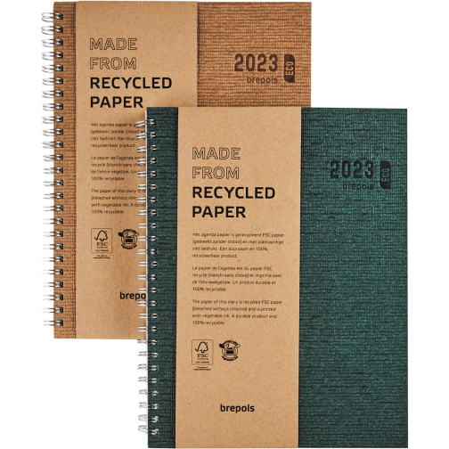 Brepols agenda Ecotiming, Kazar, assorti, 2026, spiraalgebonden