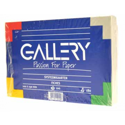 Gallery witte systeemkaarten, ft 10 x 15 cm, effen, pak van 100 stuks