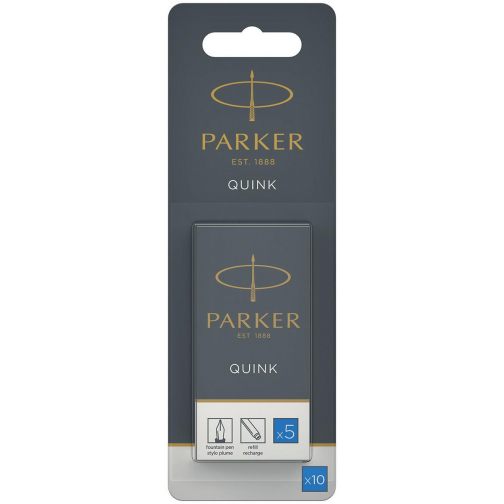 Parker Quink inktpatronen koningsblauw, blister met 10 stuks