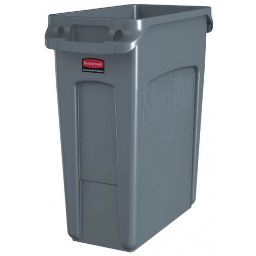 Rubbermaid afvalcontainer Slim Jim, 60 liter, grijs