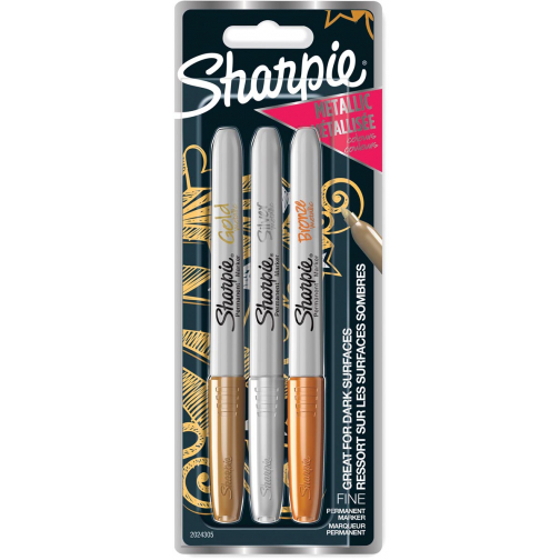 Sharpie permanente marker metallic, blister van 3 stuks