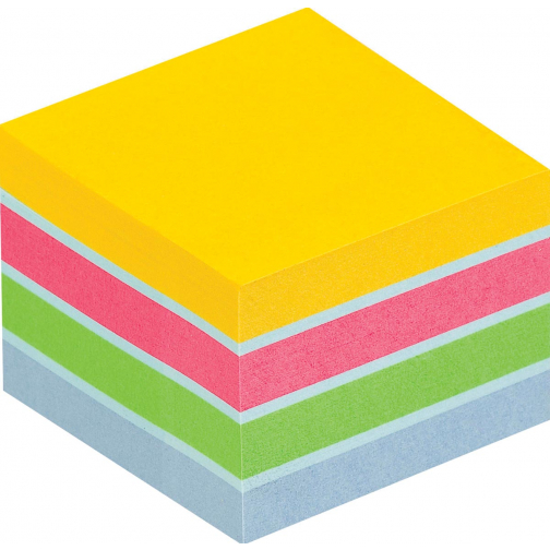 Post-it Notes mini kubus, 400 vel, ft 51 x 51 mm, geassorteerde kleuren, op blister