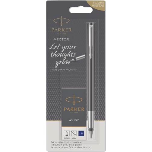 Parker vulpen Vector, blister met vulling, in geassorteerde kleuren