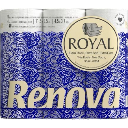Renova Royal toiletpapier, 4-laags, 140 vel, pak van 63 rollen