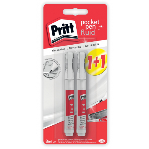 Pritt correctiepen Pocket Pen, blister 1 + 1 gratis