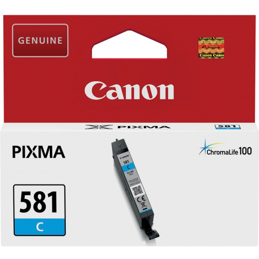 Canon inktcartridge CLI-581C, 250 foto's, OEM 2103C001, cyaan