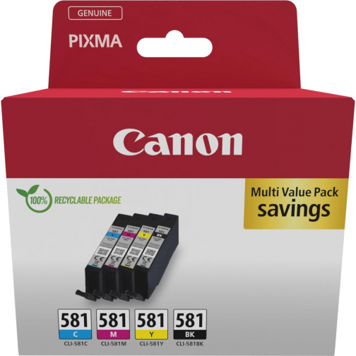 Canon inktcartridge CLI-581, 200 - 250 pagina's, OEM 2103C006, 4 kleuren