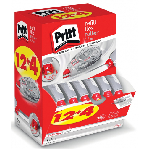 Pritt correctieroller Refill Flex 4,2 mm x 12 m, doos 12 + 4 gratis