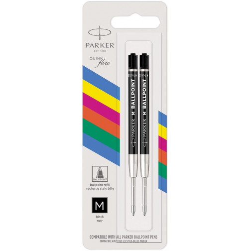 Parker Eco vulling voor balpen, medium, zwart, blister van 2 stuks