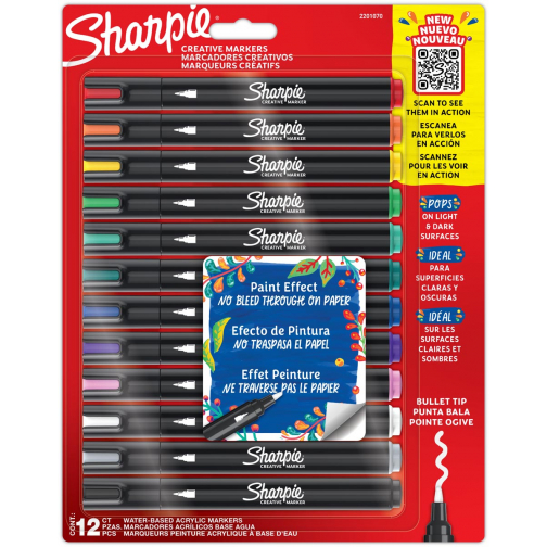 Sharpie paintmarker, blister van 12 stuks, assorti