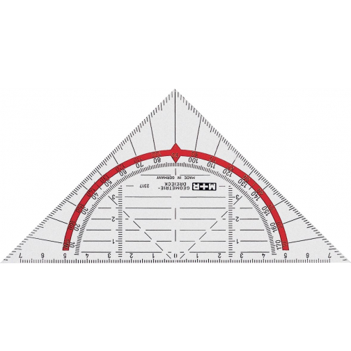 M+R geodriehoek, 16 cm