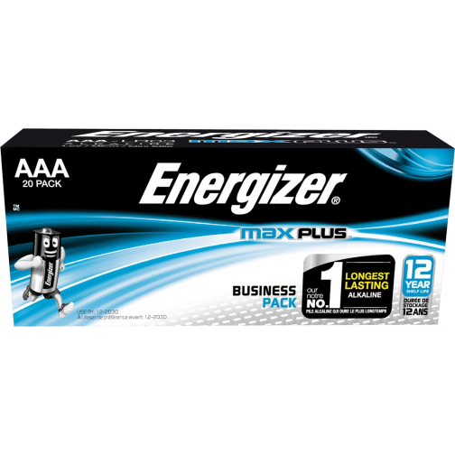 Energizer batterijen Max Plus AAA, pak van 20 stuks